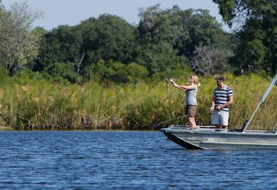 Tiger fishing Okavango Delta Camp Okavango family safari Botswana children activities