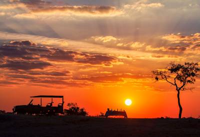 African sunset Savute Channel Chobe National Park Savute Delta Family Safari Botswana