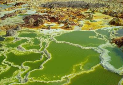 Danakil Depression Ethiopia 116m below sea level lowest point Africa salt lake Afar photography