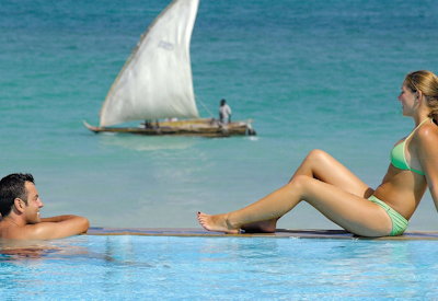 A resort with direct access to the beach