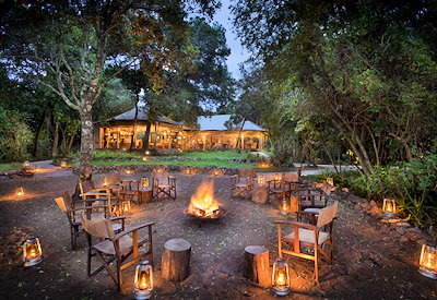 Bateleur Camp set up at night