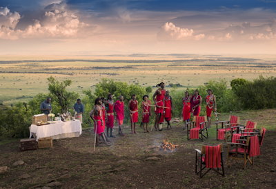 Sunset drinks and dancing in the Mara