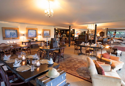 Lounge and bar area at 1920s Camp