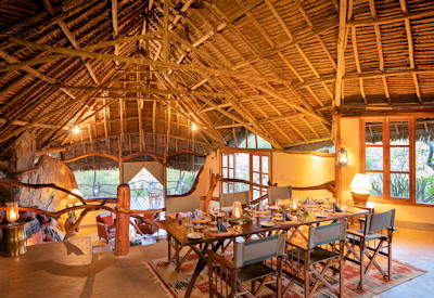 Thatched cenral guest area
