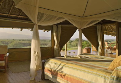 Luxurious tented suites at camp