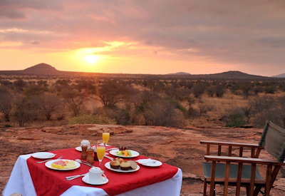 Sunset dinner in the Tsavo