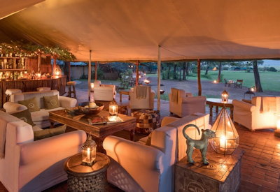 Mess tent and lounge area