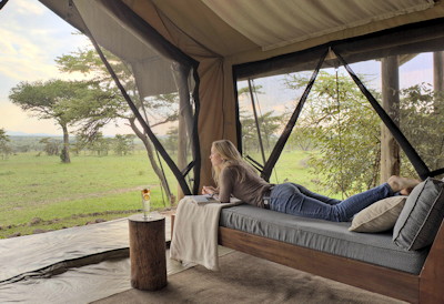 Day loungers in each suite