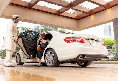 Arriving in style at this Serena Hotel