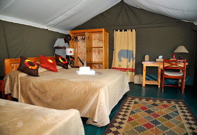Tented suites are of a spacious nature