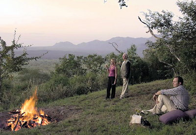 Sunset drinks over the Tsavo West National Park