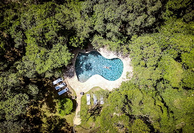 The camps private swimming pool