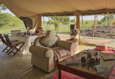 Main mess tent lounge area