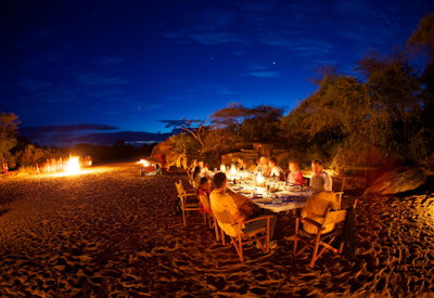 Dining under the Samburu night skies