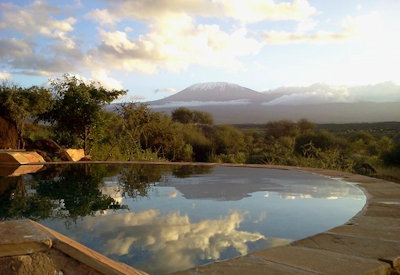 Infinity pool with Mt Kilimanjaro views