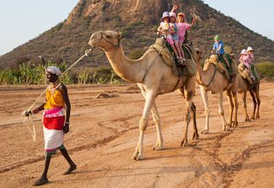 Ndorobo trackers and camels
