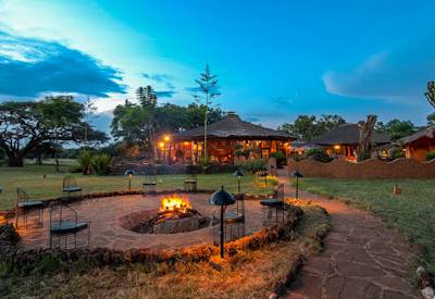 Amboseli Sopa Lodge offers guests a fire pit