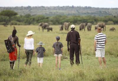 Safari walking in the famed Masai Mara