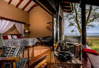 Views and bedrooms in the Masai Mara