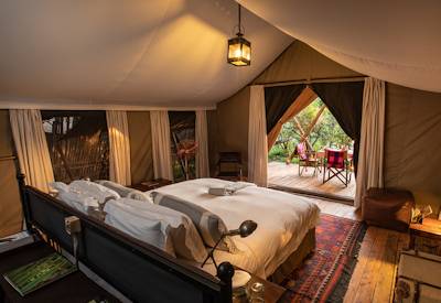 Charming and intimate Mara Expedition Camp nestled in the wilderness.