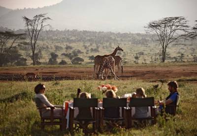 Scenic views of Laikipia Plateau with Mount Kenya in the background