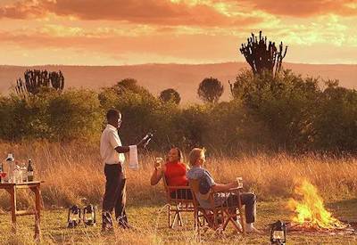 Sunsets drinks on a Kenya safari