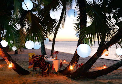 Pestana Bazaruto Lodge A-frame thatched bungalow tropical gardens ocean views Mozambique