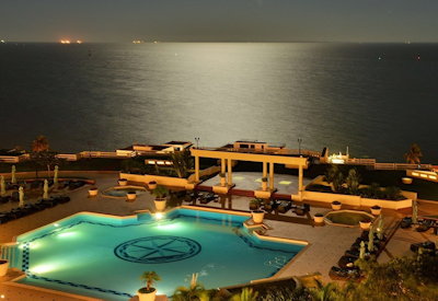Polana Hotel Aquarius Bar Restaurant Maputo Bay views top floor Mozambique