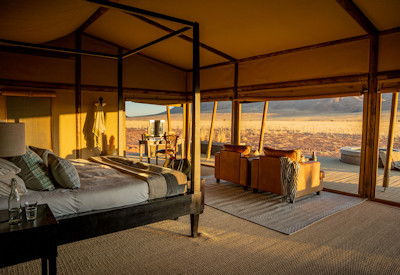 Views across the desert plains from all rooms
