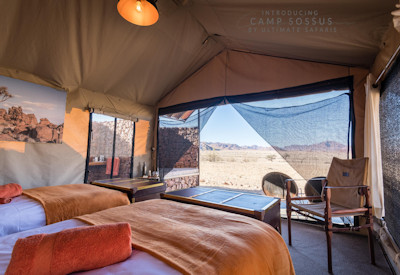 Sossus under canvas in the great Namib sand sea