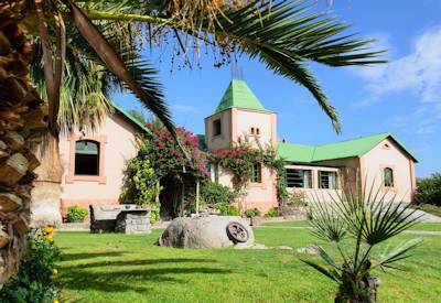 A green oasis in the desert with gift shop