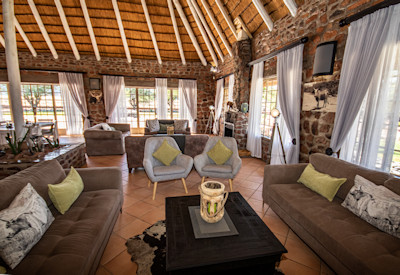 Main lounge area close to the sparkling pool