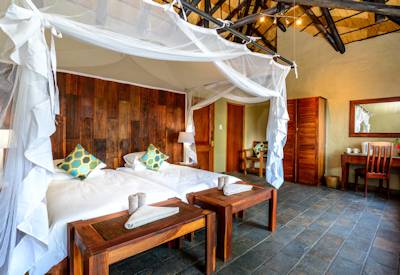 Large luxury thatched  bedrooms as well as a family room