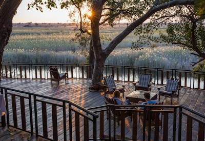 Viewing deck vistas overlooking Mamili National Park