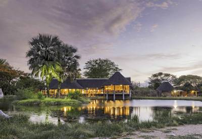 Onguma waterhole at sunrise