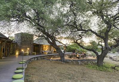 Tented central guest area and dining room