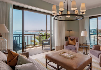 Luxurious hotel with sea facing terraces