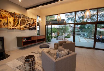 Main guest area overlooks tranquil garden