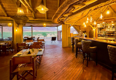 restaurant area overlooking the Huab River valley