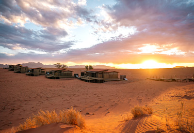 Hot air ballooning over the rolling dunes of the Namib