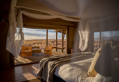 Tented and large bedrooms