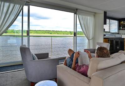 A floating palace is the Zambezi Queen