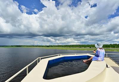 Houseboat and the Chobe River, Botswana