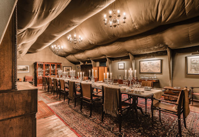 Old world and nostalgic safari dining room