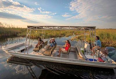 Lianshulu Lodge Kwando River puku lechwe lion leopard Mudumu National Park Namibia safari