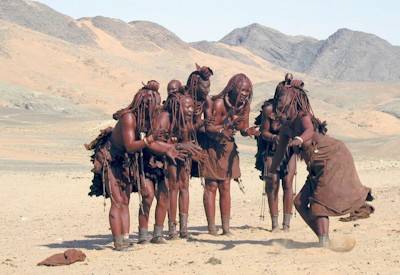 Himba people settlement Hoarusib Valley Namibia fly-in safari Kunene Region