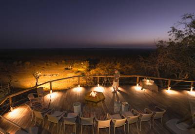 Ongava Game Reserve floodlit waterhole Etosha National Park Big Five Namibia Panorama