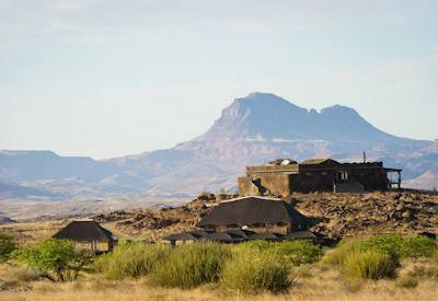 Twyfelfontein rock engravings Burnt Mountain Organ Pipes Damaraland Namibia Panorama safari