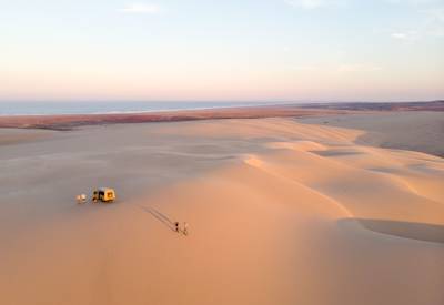 Skeleton Coast fishing sundowners Atlantic Ocean shore walk family safari Namibia