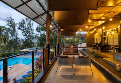 Hôtel des Mille Collines private balcony pool garden panoramic Kigali hills views Rwanda